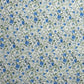 New Floral Polycotton Cream Base Blue Flowers Craft Dress Fabric 44" By Meter