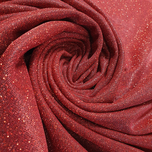 CHRISTMAS RED Shimmer Moonlight Shiny Stretch Glitter Nylon Backdrop Stardust Fabric 58"