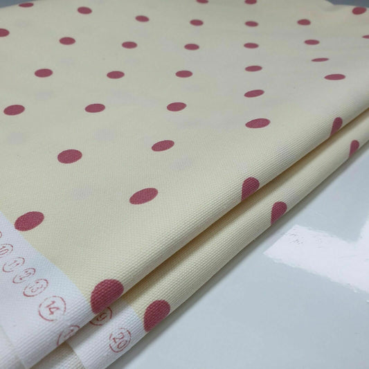 100% Cotton Clarke and Clarke Yellow Red Dots Spot Curtain Upholstery Fabric 58"