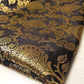 Ornamental Black Floral Gold Metallic Indian Banarasi Brocade Fabric Handloom Premium Fabric By The Meter AM-01