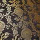 Ornamental Black Floral Gold Metallic Indian Banarasi Brocade Fabric Handloom Premium Fabric By The Meter AM-01