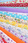 20 Piece polycotton bundle of floral's and spotty Leaves  fabrics 25 cm x 25 cm