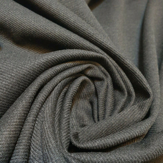 Charcoal Viscose Drill Stretch Rayon Spandex Jersey Dress Fabric 58"