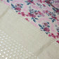 Pure Cotton Broderie Anglaise Floral Print Embroidery Hole Border Dress Fabric (Pink Pink Flowers)