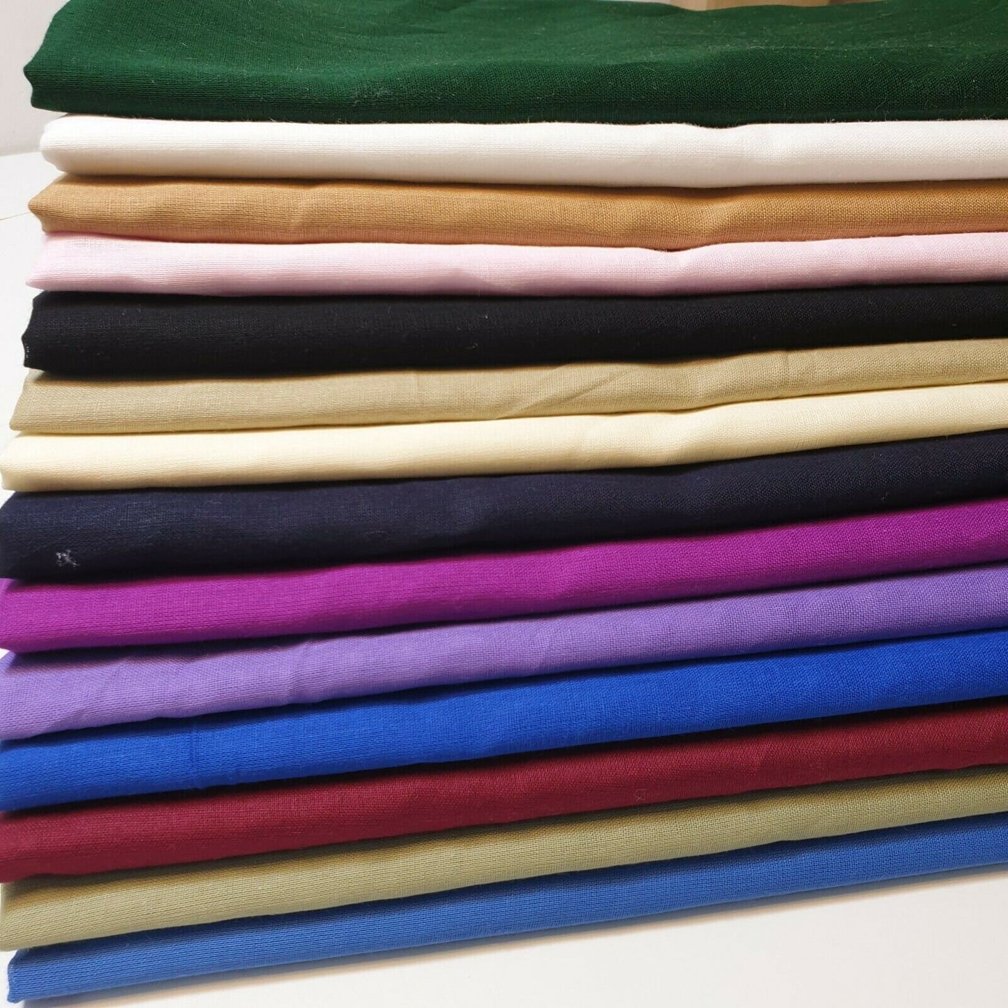 100% Cotton Voile Rubia Cambric Mercerised Plain Craft Dress Lining Fabric 44" (Bottle Green)