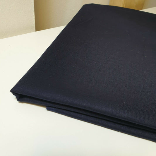 Navy Blue 100% Cotton Voile Rubia Cambric Mercerised Plain Lining Fabric – 44" Wide – Soft Craft Dress Material – Per Metre