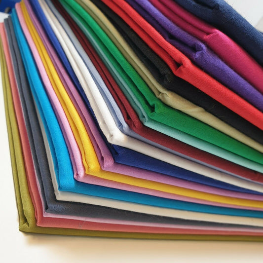 Lucky Dip Assorted Plain 100% Cotton Egyptian Cambric Poplin Craft Soft Dress Material Fabric 44" By The Meter