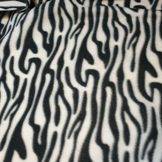 Polar Fleece Anti Pill Animal Dog Horse Wolf Print Soft Warm Fabric 58" By Meter (Zebra Print)