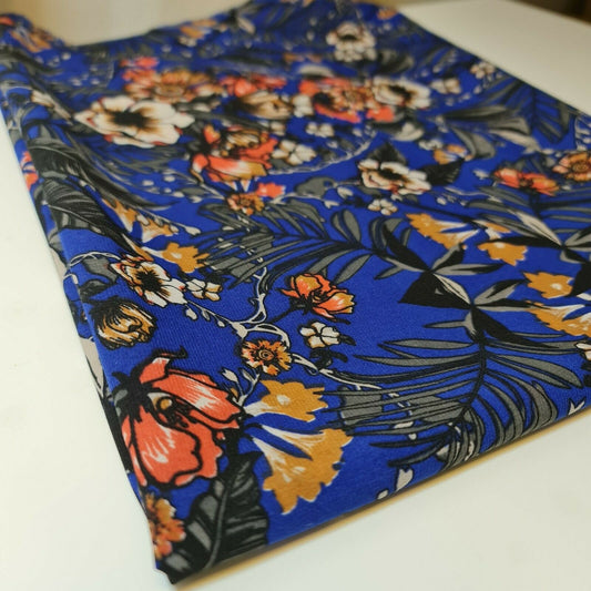 Weicher Poly-Crêpe-Kleiderstoff mit Frühlingsblumenmuster, 147,3 cm, Meterware (Druck 3)