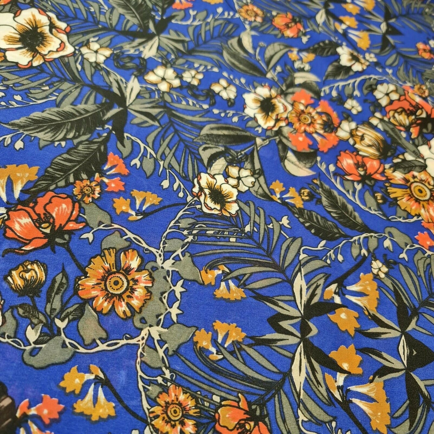 Spring Floral Printed Soft Poly Crepe Dress Drape Craft Fabric 58" By The Meter (Print 3)