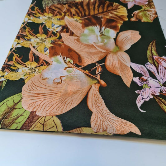 Weicher Poly-Crêpe-Kleiderstoff mit Frühlingsblumenmuster, 147,3 cm, Meterware (Druck 7)