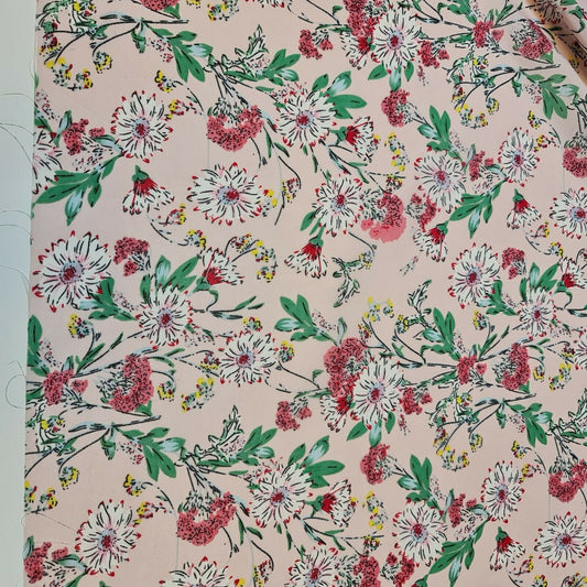 Spring Floral Printed Soft Poly Crepe Dress Drape Craft Fabric 58" By The Meter (Print 15)