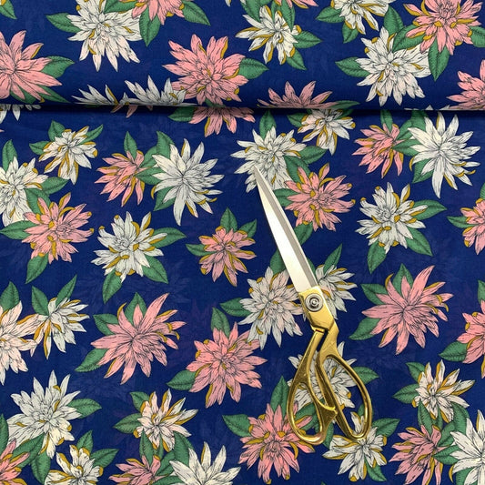 Weicher Poly-Crêpe-Kleiderstoff mit Frühlingsblumenmuster, 147,3 cm, Meterware (Druck 17)