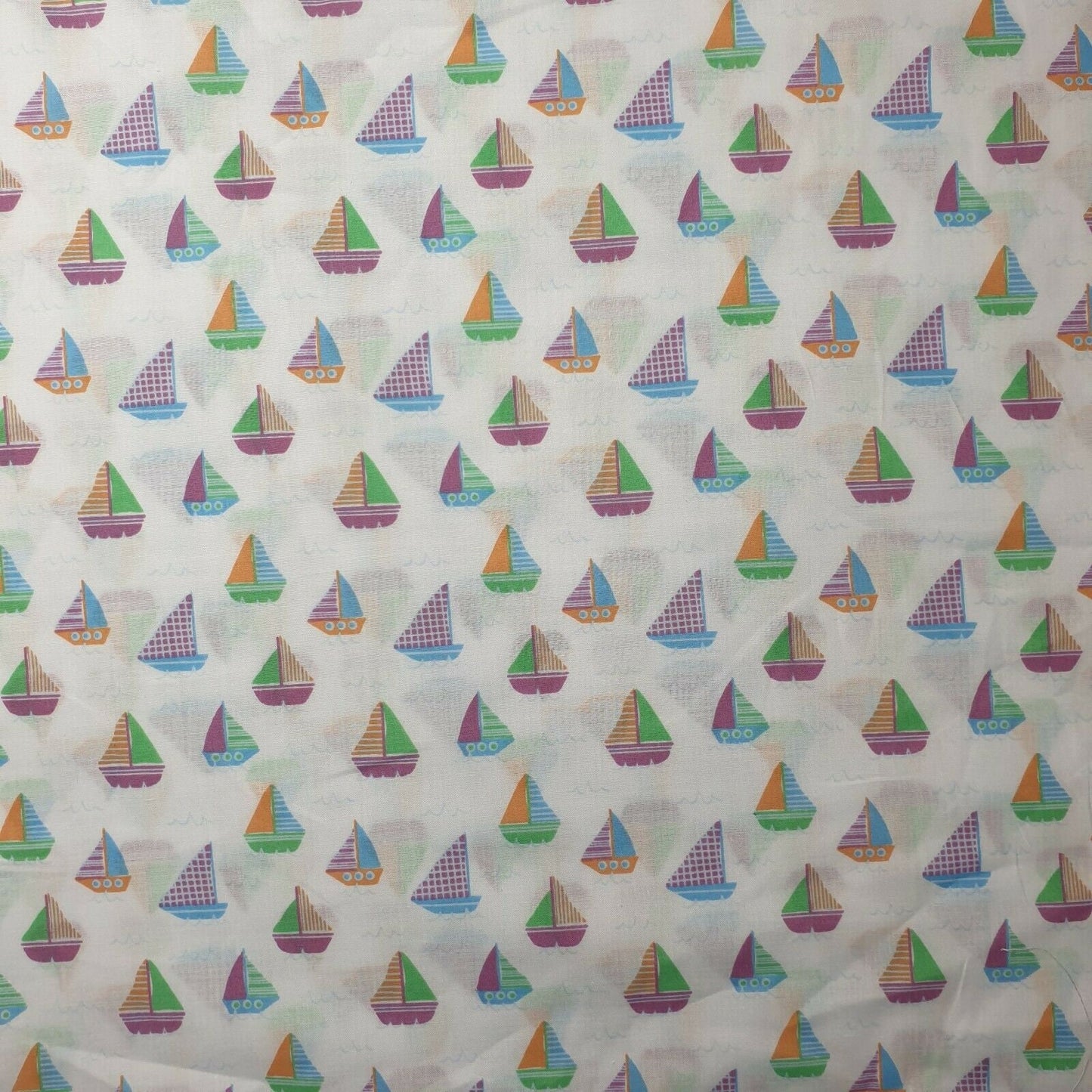 NEW Boat Kids Marine Sea Sail Print Polycotton Craft Dress Fabric by Metre 44" Available in Various sizes