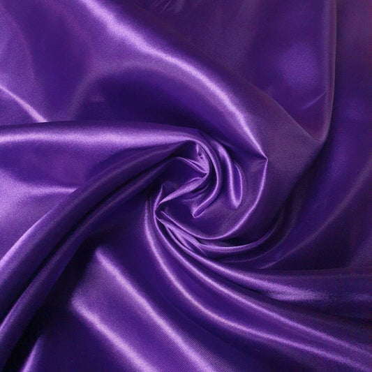 Silky Satin Fabric Dress Craft Fabric Plain Luxury Wedding Material 150 cm (EPR)  Available in Continuous Length (Purple)