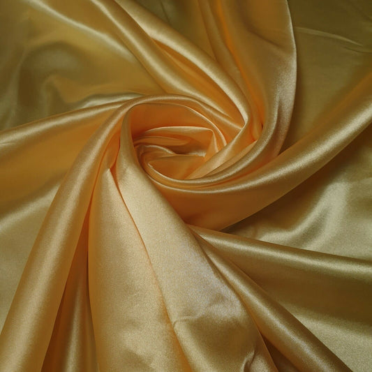 Silky Satin Fabric Dress Craft Fabric Plain Luxury Wedding Material 150 cm (EPR)  Available in Continuous Length (Yellow)