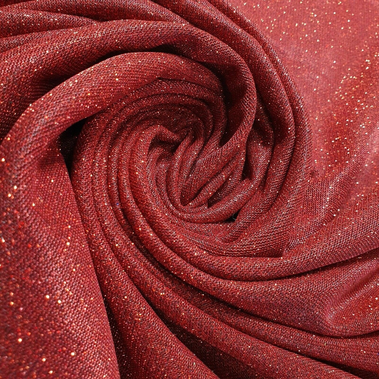 Red Shimmer Moonlight Shiny Stretch Glitter Nylon Matertial Backdrop X-mas Décor Dress Craft Fabric 58" By The Meter