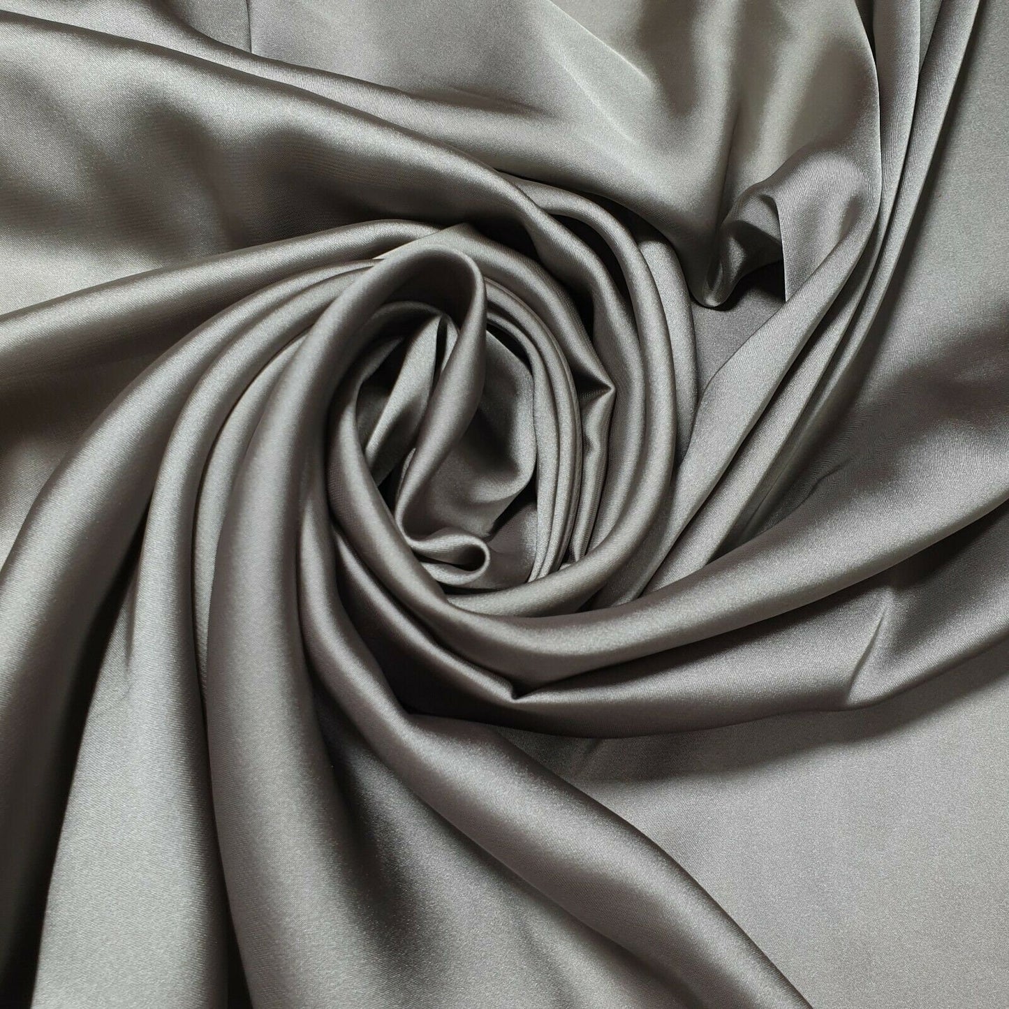 Silky Charmeuse Lightweight Satin Bridal Dress Drape Décor Fabric 58" Wide (Silver Grey)