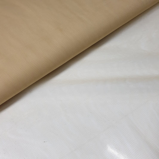 Hochwertiges Power Net, 2-Wege-Stretch-Netzgewebe, transparentes Futtermaterial, 58 Zoll (Beige)