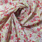 New Floral Polycotton White Base Red Flowers Craft Dress Fabric 44" By Meter (2