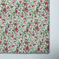 New Floral Polycotton Cream Base Red Flowers Craft Dress Fabric 44" By Meter (4