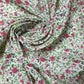 New Floral Polycotton Cream Base Red Flowers Craft Dress Fabric 44" By Meter (4