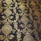 Ornamental Black Floral Gold Metallic Indian Banarasi Brocade Fabric Handloom Premium Fabric By The Meter AM-01