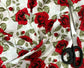 100% Cotton Poplin Red Rose Print Fabric Dress Craft Soft Fabric 58"