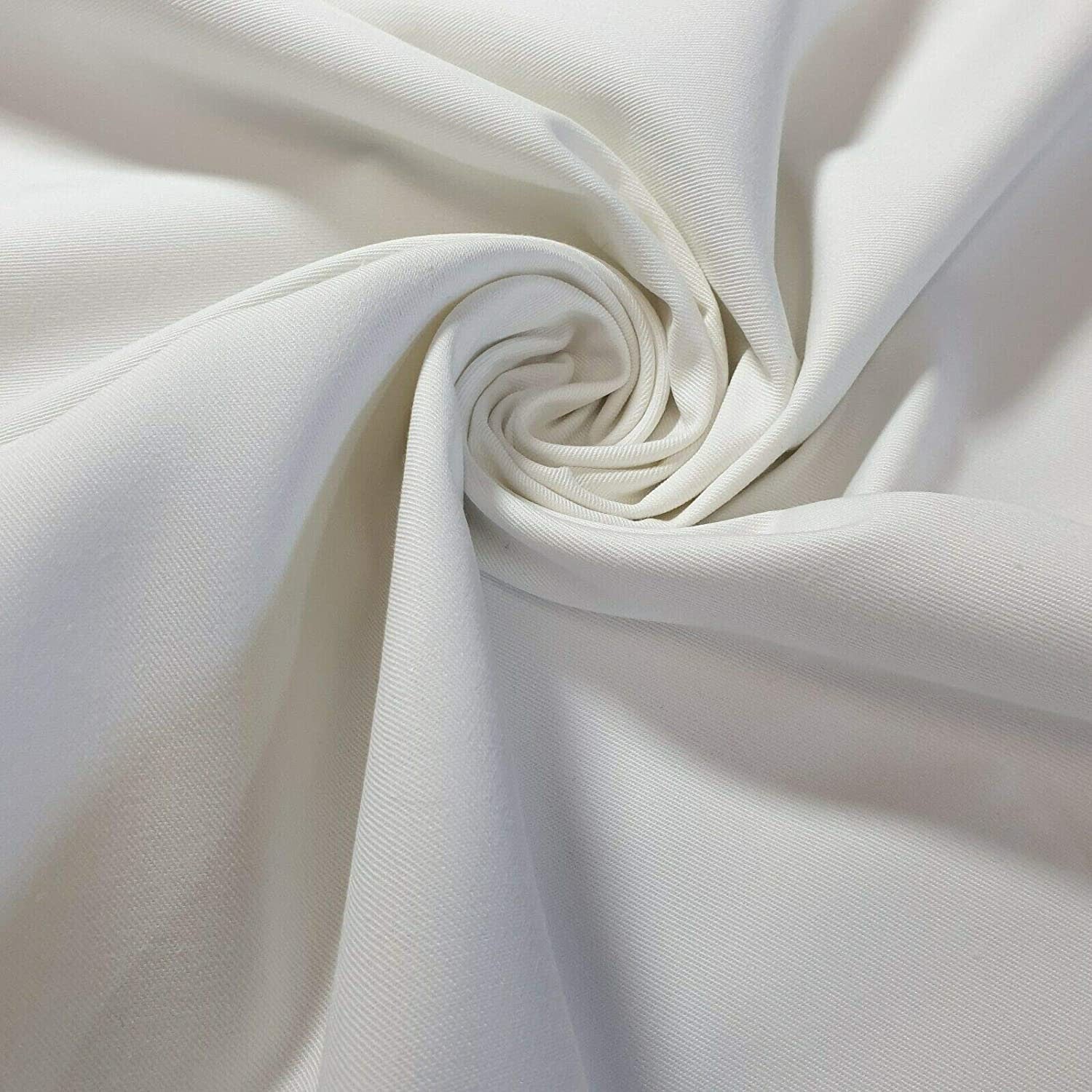 White Plain Thick 100% Cotton Drill Material Workwear Dress Twill Craf ...