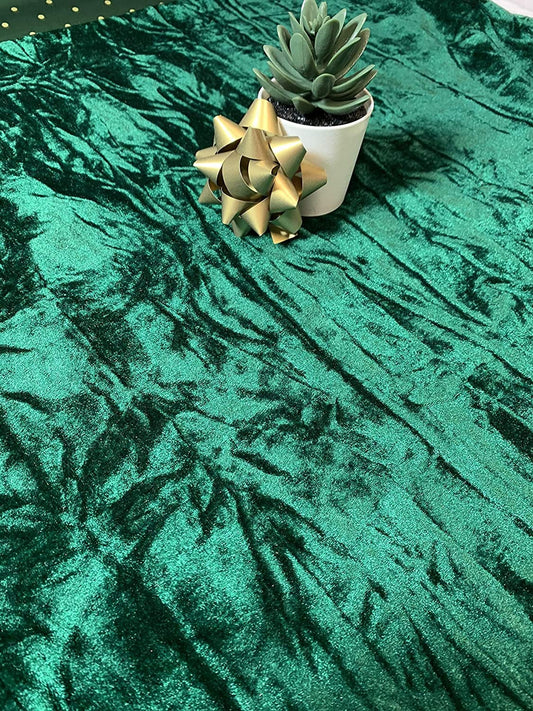 Premium Marble Crushed Velvet 2 Way Stretch Fabric 60" Wide Dress Craft Wedding (Green)