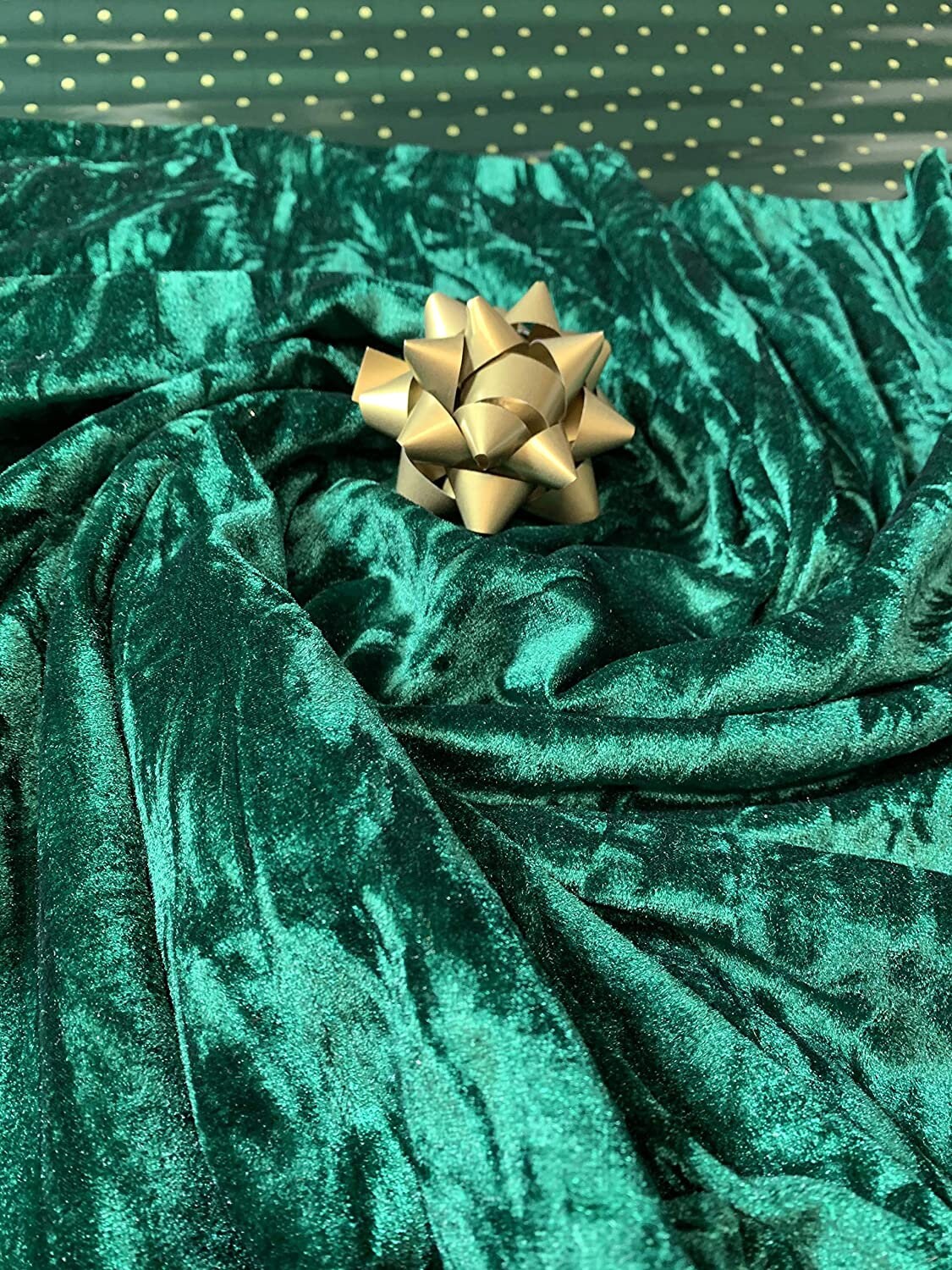 Premium Marble Crushed Velvet 2 Way Stretch Fabric 60" Wide Dress Craft Wedding (Green)