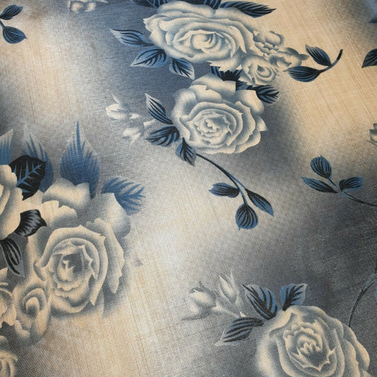 Polyester-Kunstseide, Blumen- und Rosendruck, Kleider-Bastelstoff, 111,8 cm, Meterware (Druck 8)