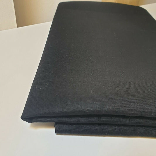 100% Cotton Voile Rubia Cambric Mercerised Plain Craft Dress Lining Fabric 44" (Black)