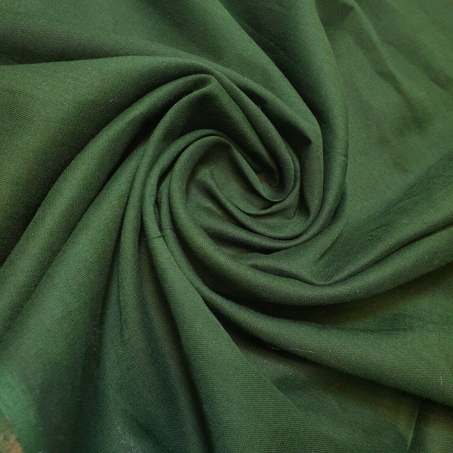 100% Cotton Voile Rubia Cambric Mercerised Plain Craft Dress Lining Fabric 44" (Bottle Green)