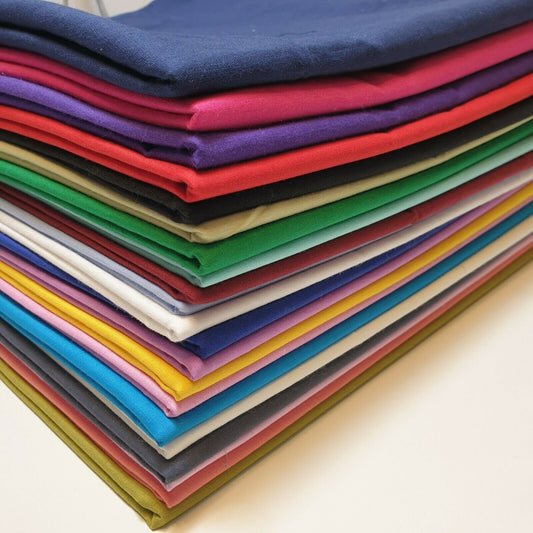 Lucky Dip Assorted Plain 100% Cotton Egyptian Cambric Poplin Craft Soft Dress Material Fabric 44" By The Meter