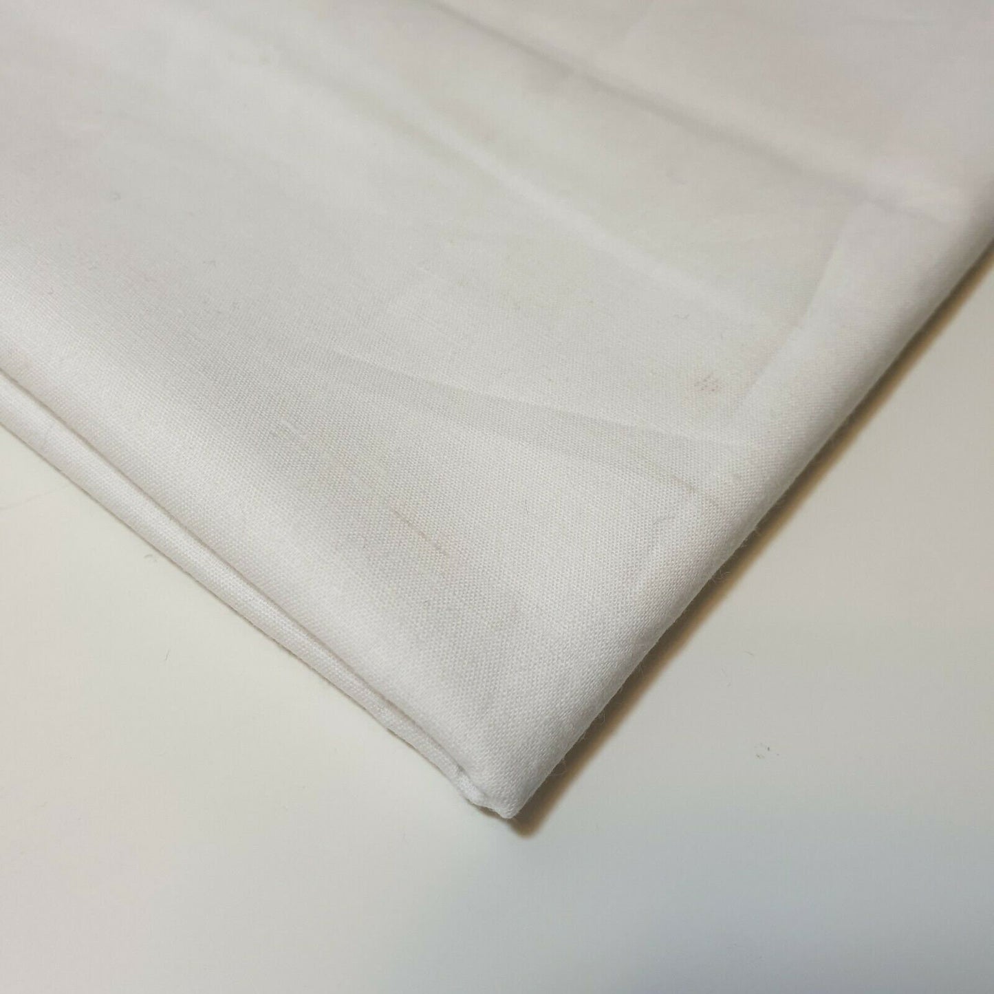 Plain 100% Cotton Egyptian Cambric Poplin Craft Soft Dress Material Fabric 44" (White)