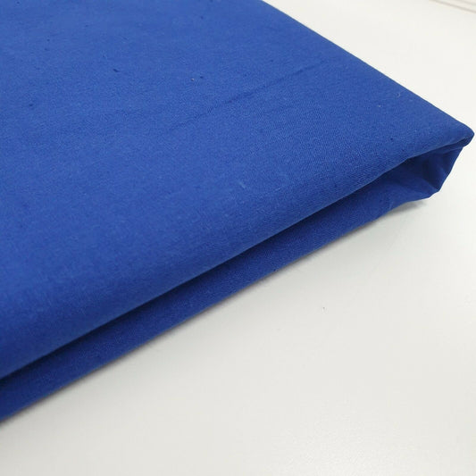 Plain 100% Cotton Egyptian Cambric Poplin Craft Soft Dress Material Fabric 44" (Royal Blue)