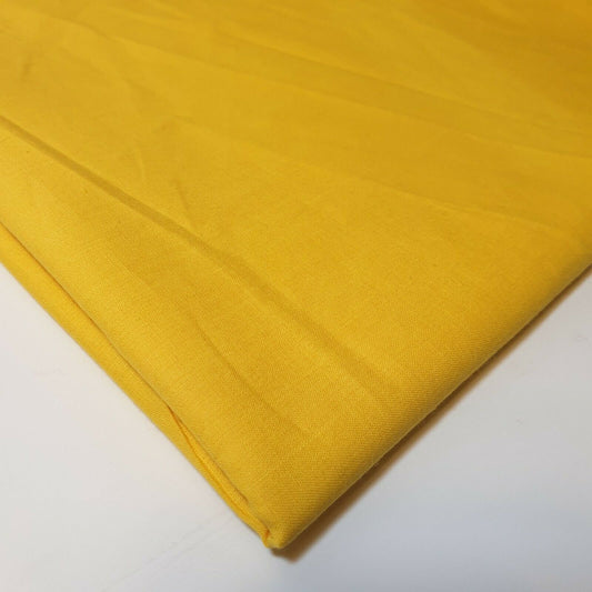 Canary Yellow Plain Egyptian 100% Cotton Cambric Fabric – 44” Wide – Soft Dress, Lining, Quilting & Craft Material (By the Meter)