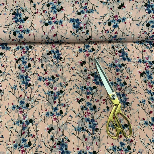 Weicher Poly-Crêpe-Kleiderstoff mit Frühlingsblumenmuster, 147,3 cm, Meterware (Druck 3)