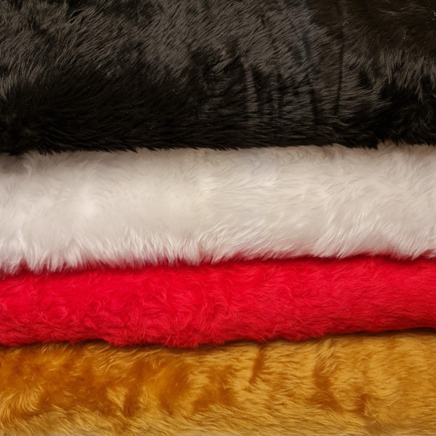 Plain (BLACK)Fun Faux Fur Fabric Material By Meter 58"