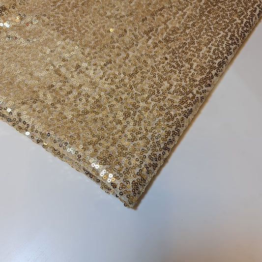 Sequin Fabric Sparkly Shiny Bling Dress Craft Drape Table Cloth Material 50" (Light GOLD)