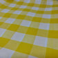 Polycotton Fabric 1" Gingham Check Material Dress Craft Uniform Checked 112cm  (Yellow)