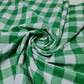 Polycotton Fabric 1" Gingham Check Material Dress Craft Uniform Checked 112cm  (Emerald Green)