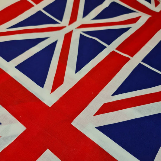 Union Jack Common Wealth Britische Flagge Druck 100 % Baumwollstoff 58" Meterware