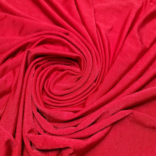 Elastane 4-Way Stretch Nylon Light Weight Spandex Dancewear Swimwear ITY Fabric 58"  (Red)