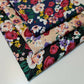 100% Cotton Poplin Floral Rose Print Spring Fabric Dress Craft Soft Fabric 58" (Navy Base)