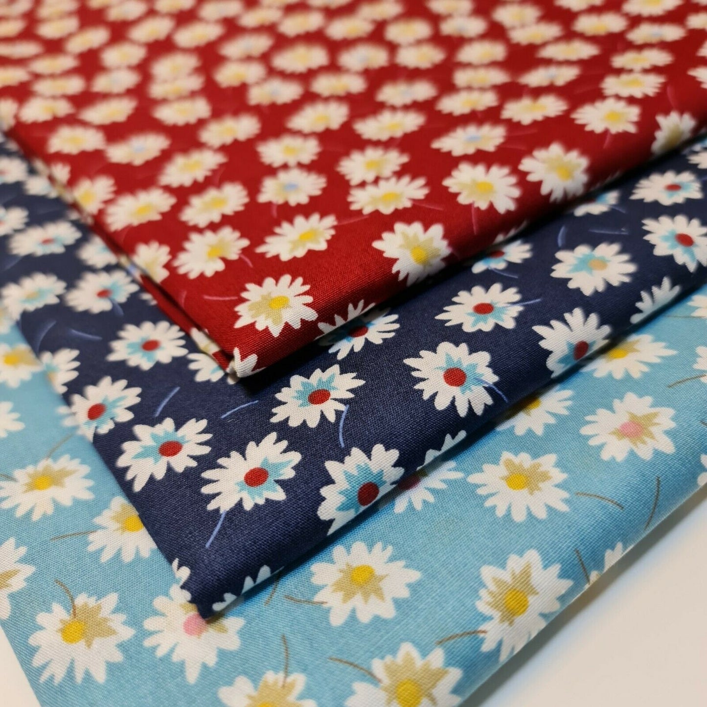 100% Cotton Poplin Floral Spring Bloom Print Fabric Dress Craft Soft Fabric 58" (Navy Blue)