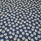 100% Cotton Poplin Floral Spring Bloom Print Fabric Dress Craft Soft Fabric 58" (Navy Blue)