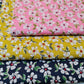 100% Cotton Poplin Floral Spring Bloom Print Fabric Dress Craft Soft Fabric 58" (Mustard)