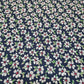 100% Cotton Poplin Floral Spring Bloom Print Fabric Dress Craft Soft Fabric 58" (Navy Blue)